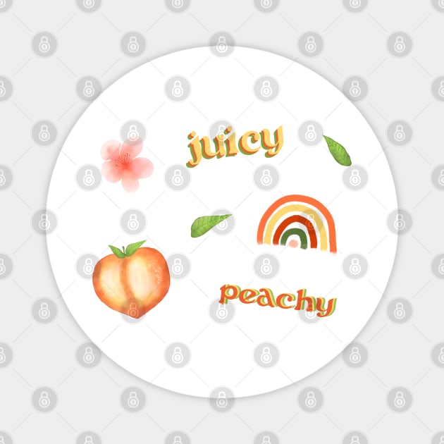 Peach theme small pattern Magnet by RocksNMills